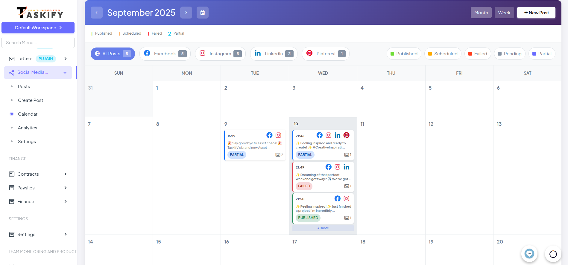 Social Media Automation Dashboard Screenshot